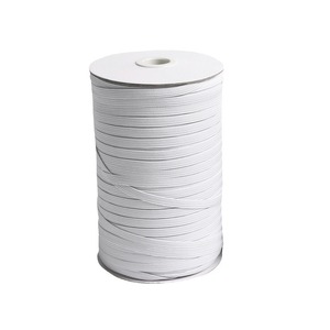 Approvisionnement d'usine <span class=keywords><strong>5mm</strong></span> blanc tressé <span class=keywords><strong>cordon</strong></span> extensible 100% Polyester ceintures élastiques bande pour sacs chaussures Textiles de maison techniques tissées - Product Image 1