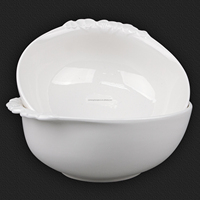 5.5 pouces porcelaine blanche bol à salade en céramique ensemble d'assiettes or jante plante Design élégant vaisselle plateau Stock vaisselle soupières