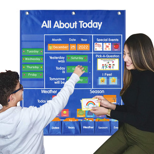 All About Today Calendar Board Fabric Day View Time Management Back To School Rectangle Horizontal Panel Single Piece Package - Product Image 1
