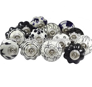 20 pièces en céramique porte tiroir armoire boutons qualité blanc noir CK 131 poignée tirer pour cuisine extérieure Villa école qualité - Product Image 2