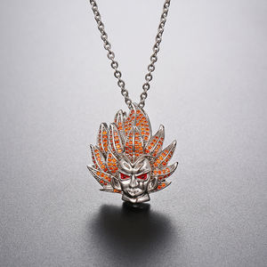 Colgante de Latón Chapado en Oro de 14k con Diseño de Anime Dragon <span class=keywords><strong>Ball</strong></span> Z, Hip Hop Cristiano para Niños, con Piedra Principal de Circonio, Regalo de Son Goku y Vegeta - Product Image 2