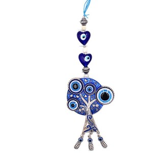 Ornamento da appendere in lega smaltata blu con occhio di Allah e <span class=keywords><strong>albero</strong></span> della vita, decorazione per la casa, arte da parete, all'ingrosso - Product Image 5