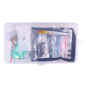 थोक बॉक्073 कॉम्बो 21 ps/बॉक्स मिश्रित हार्ड सॉफ्ट बॉट्स मेटल जिग स्पून मछली पकड़ने के लचर वजन स्नैप स्विवेल किट सेट - Product Image 3