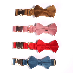 OEM Custom LOGO Luxe Hondentuig Verstelbare Fluwelen Huisdieraccessoires Hondenriem Persoonlijkheid Metalen Gesp Trainingshalsband - Product Image 3