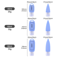 Botol Wadah Perjalanan Silikon Isi Ulang Anti Bocor Kecil Portabel Lembut Ramah Lingkungan dengan Logo Kustom 3oz(90ml) dengan Pengait