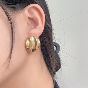 Custom Minimalist Zebra Round <strong>Earrings</strong> 18K Gold Plating Brass Cute <strong>Small</strong> <strong>Stud</strong> Earings for Women Girls - Product Image 6
