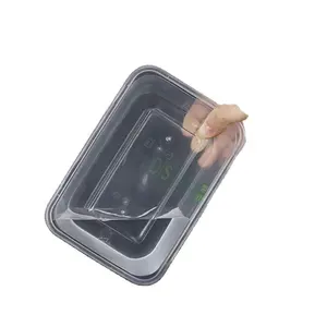 Fiambrera Rectangular desechable de plástico transparente para llevar comida, contenedor de alimentos para embalaje personalizado, 750ml