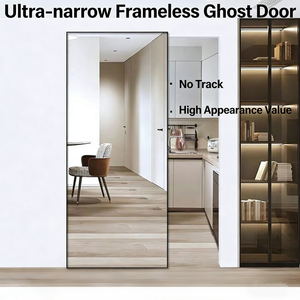 <span class=keywords><strong>Porta</strong></span> <span class=keywords><strong>Scorrevole</strong></span> Minimalista in Vetro Temperato a <span class=keywords><strong>Specchio</strong></span> per Divisorio Bagno Personalizzabile - Product Image 1