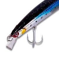 Leurre de pêche artificiel flottant pour bar, 175 mm, 24,5 g, avec hameçon VMC, corps dur en plastique, type minnow