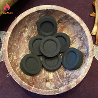FireMax Charbons Instantanés pour Encens Allumage Rapide Charbons de Bois 22mm-60mm Rond Noir pour Chicha