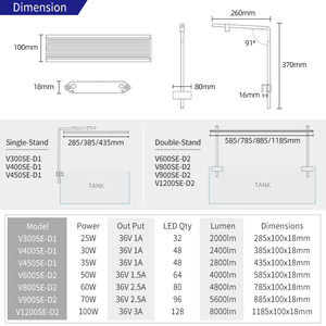 WEEKAQUA V Series V900D2 RGBW Lámpara LED de acuario de espectro completo Atenuación Temporización Amanecer Luz de puesta de sol para pecera de agua dulce - Product Image 6