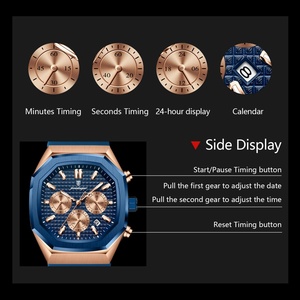 Montre-bracelet à quartz originale pour homme, chronographe, date, bracelet en silicone, montre homme étanche, lumineuse, montres de mode pour homme - Product Image 4
