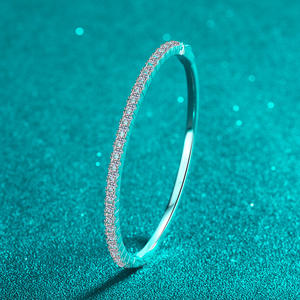 Bracelet plaqué rhodium 925 bijoux en argent femmes Moissanite diamant Moissanite bijoux dame Bracelet Bracelet - Product Image 4