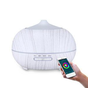 Diffuseur d'arômes à effet bois 400 ml, humidificateur ultrasonique avec lumière LED pour la maison, le bureau et la table - Product Image 3