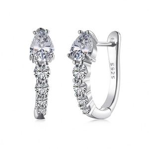 Dylam Luxury <b>Fine</b> Fashion Women Jewellery Rhodium 18K Gold Plated 5A Zirconia Diamond Hoop Snake U Shape <b>Stud</b> <b>Earrings</b> - Product Image 1