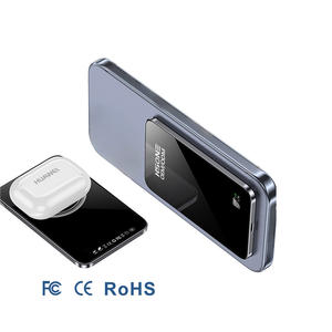 LF21 Aerospace Aluminum <b>Mirror</b> Glass Wireless Charger with 15W Fast Charging LED Display and Dual Device Support - Product Image 4