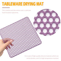 Tapis de lavabo en silicone pliable en nid d'abeille, égouttoir arrière, antidérapant, écologique, isolant, protecteur de cuisine, coussin de trempage