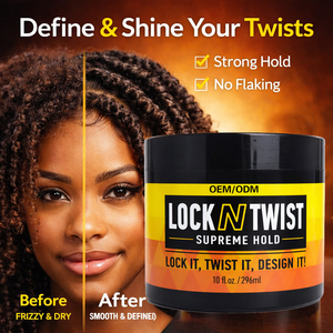 Gel Coiffant Extrême Tenue Suprême Lock N Twist 10, 16, 64 oz pour Locs, Microlocs, Twists et Anti-frisottis, Personnalisable avec LOGO, Faible MOQ - Product Image 6
