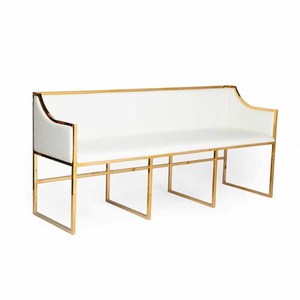 Siège tapissé de 2 ou 3 sièges, sièges <span class=keywords><strong>d</strong></span>'<span class=keywords><strong>amour</strong></span>, en acier inoxydable doré, cuir <span class=keywords><strong>blanc</strong></span> plaqué, pour événement de mariage et de location, nouvelle collection - Product Image 1
