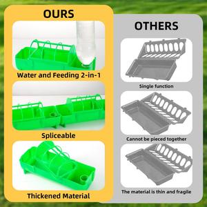 Mangeoire et <span class=keywords><strong>abreuvoir</strong></span> 2 en 1 pour volailles, en plastique anti-déversement, bac à nourriture automatique pour poulets, canards, <span class=keywords><strong>cailles</strong></span> et oiseaux - Product Image 5