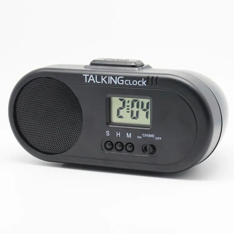 English talking Clock for Visually Impaired - Large Numbers Desk Clock - Day Clock for Seniors - Battery Operated Large Display