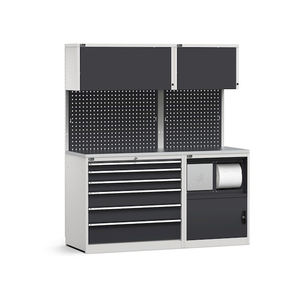 Mobilier modulaire Fami GARAGE039, plateau en acier avec tiroirs et poubelle, 1734mm - Product Image 1