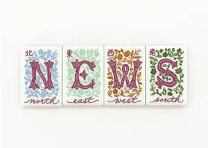 Miss Denim Lavender Floral Epistles - Set di Tessere Mahjong Americane di Lusso Eleganti per Gioco e Intrattenimento - Product Image 4