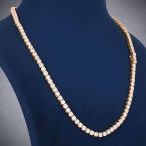 5mm Iced Out Hip Hop Tennis <b>Chain</b> Necklace 925 <b>Sterling</b> <b>Silver</b> Luxury Sparkly VVS Diamond Wedding Gift Jewelry <b>for</b> Men and <b>Women</b> - Product Image 1