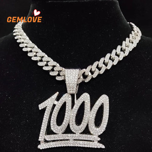 จี้เพชร GEMLOVE ดิจิตอล สร้อยคอทอง 18K ชุดเครื่องประดับฮิปฮอป แฟชั่นผู้ชาย สินค้าสั่งทำพิเศษ - Product Image 3