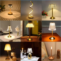 Lámpara personalizable Bazh regulable para decoración del hogar, lámpara de mesa Led dorada, USB batería recargable, lámparas de mesa de cristal inalámbricas de lujo