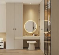 Placard moderne avec éclairage LED, placard intégré sur mesure, porte en verre, armoire de rangement multifonctionnelle pour chambre à coucher, système de placard de luxe
