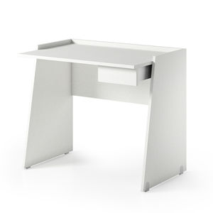 Escritorio de oficina moderno para el hogar y la Oficina, mueble blanco con cajón y estante de efecto de hormigón - Product Image 1