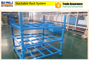 Công nghiệp có thể gập lại thép kim loại Pallet lốp giá kho xếp chồng lưu trữ Giá gấp <span class=keywords><strong>Stackable</strong></span> xếp chồng - Product Image 6