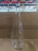 Botella de Vidrio Transparente para Agua Mineral y Gaseosa, 1000ml, 750ml, 500ml, 330ml, Forma Redonda, con Tapa de Aluminio y Logotipo Personalizado, Venta al Por Mayor