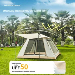 Tente de <span class=keywords><strong>camping</strong></span> extérieure 3-4 <span class=keywords><strong>personnes</strong></span>, monocouche, entièrement automatique, pliable, portable, ouverture rapide, imperméable, anti-UV, en tissu Oxford - Product Image 3