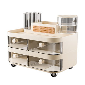 Cosmetic Storage Box <b>Drawer</b> Style Dustproof Large Capacity Desktop Organizer for Makeup Skincare Lipstick <b>Dressing</b> <b>Table</b> - Product Image 5