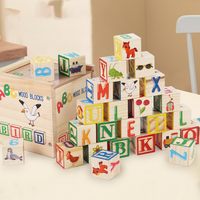6 en1 Set lettres ABC DIY jouets en bois bloc de construction apprentissage reconnaissance de forme Cognition animale Juguetes p