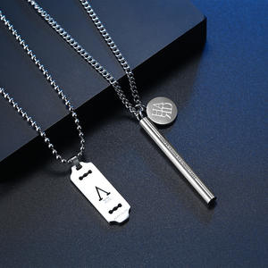 Conjunto de Collares en Capas Unisex, Diseño Geométrico, Cadena de Plata Tibetana para Suéter, Colgante Cilíndrico en Forma de V de 3mm y 60cm - Product Image 1