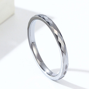 Unisex Phong Cách Đồ Trang Sức Mỹ Cong Vòng Vonfram 18K Mạ Vàng 2Mm IP Năm Lớp Hoa Cho Đám Cưới Engagement Ban Nhạc - Product Image 3