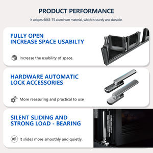 ประตูบานเลื่อนกระจกพีวีซีประตูพับได้สองชั้นดีไซน์ทันสมัย - Product Image 6