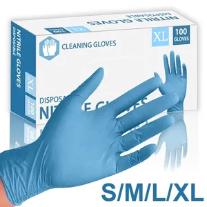 Gants en nitrile jetables bleus, 20/50/100 pièces, pour la maison, la cuisine, le salon, le nettoyage, la coiffure, les outils de lavage de voitures - Product Image 1