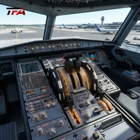 Simulateur de vol Airbus de style populaire avec plateforme de mouvement, simulateur de vol de type rig et panneau de commande d'accélérateur à pleine autonomie