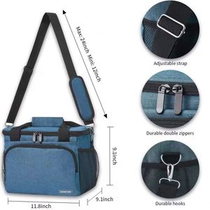 Cooler Lunch Bag Waterproof, Thermal Food Case, Insulated Bags With Adjustable Shoulder Strap, Picnic, Hiking - Product Image 6