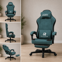 Chaise de jeu ergonomique en tissu avec massage pivotant et inclinable, vérin à gaz à 3 positions, inclinaison OEM
