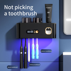 Desinfectador <span class=keywords><strong>de</strong></span> Cepillos <span class=keywords><strong>de</strong></span> <span class=keywords><strong>Dientes</strong></span> Inteligente con Esterilización UV, Montaje sin Taladro, <span class=keywords><strong>Dispensador</strong></span> y <span class=keywords><strong>Pasta</strong></span> <span class=keywords><strong>de</strong></span> <span class=keywords><strong>Dientes</strong></span> Automática, Gran Venta - Product Image 1