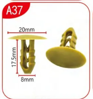 Clip de fixation en nylon à barbelures en forme de sapin de Noël, adapté aux véhicules General Motors, clip de fixation pour revêtement de plafond A37