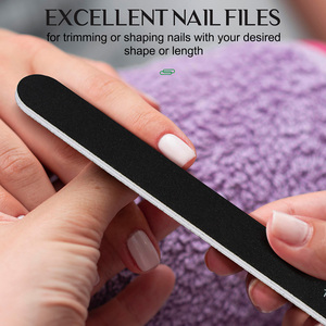 ตะไบเล็บแบบสองด้าน ยี่ห้อ Emery Board สีดำ สำหรับมืออาชีพ พร้อมฟองน้ำ 100/180  กระดาษทรายขัดเงาขนาดใหญ่ สำหรับทำเล็บ - Product Image 3