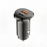 Chargeur de voiture rapide KC-07 QC3.0 USB/PD 20W-48W avec affichage de la tension et du courant, adaptateur de charge rapide USB pour voiture