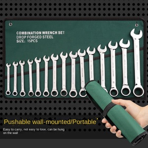 Manuelle Doppelfunktions-Ringmaulschlüssel und Steckschlüssel, Geschmiedeter Hochfester Stahl, Gerade Zoll-Kombinations-Schraubenschlüssel, 8-teilig - Product Image 2