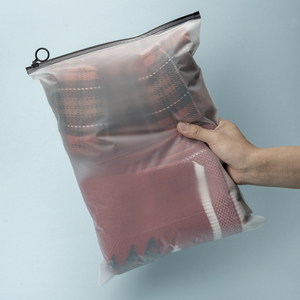 Custom Promotional Resealing Transparent Ziplock Bags Pvc Plastic Clothing Packaging Frosted Zipper Bags